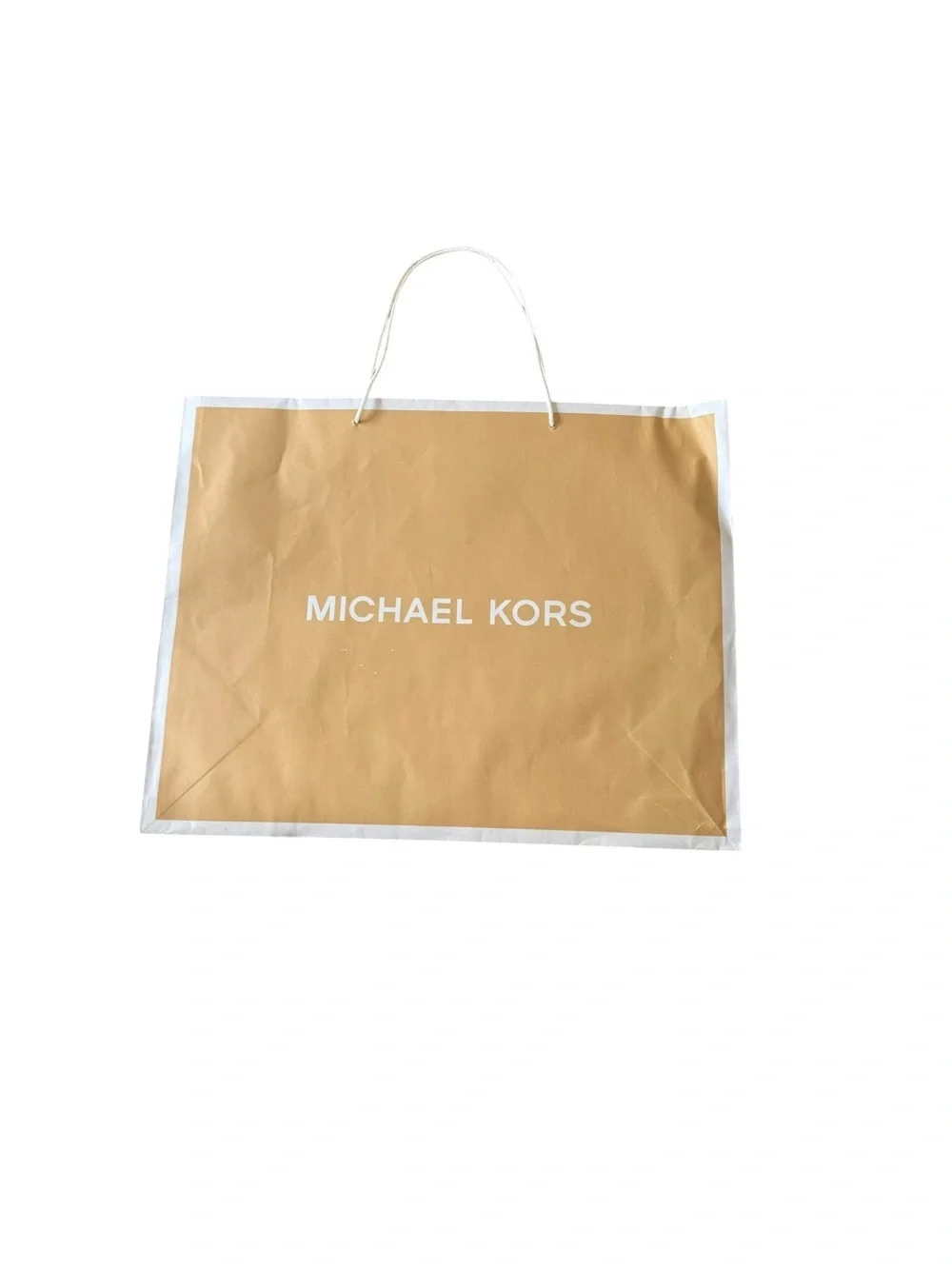 Michael Kors Tan and White Shopper Bag